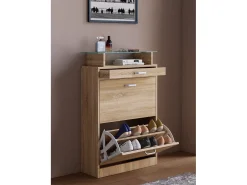 VCM Wood Shoe Cabinet | Dimensões: A. 91 x L. 59 x P. 22 cm | 2 flaps | gaveta estreita | prateleira prática - Sipos M (Sonoma oak (Sägerau))^ Móvel De Arrumação|Sapateira