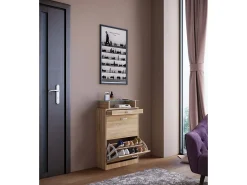 VCM Wood Shoe Cabinet | Dimensões: A. 91 x L. 59 x P. 22 cm | 2 flaps | gaveta estreita | prateleira prática - Sipos M (Sonoma oak (Sägerau))^ Móvel De Arrumação|Sapateira