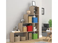 VCM Wood Stand Stair Shelf Stepped Shelf Shelf Room Divider Bookshelf Dubila L (Sonoma Oak)^ Prateleira