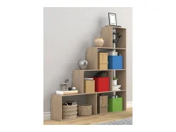 VCM Wood Stand Stair Shelf Stepped Shelf Shelf Room Divider Bookshelf Dubila L (Sonoma Oak)^ Prateleira