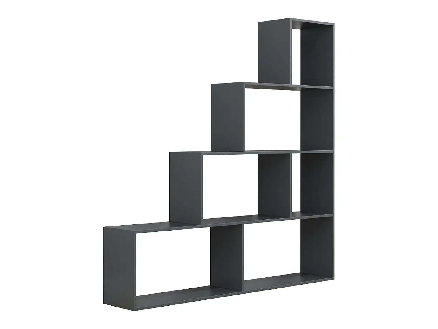 Outlet VCM Wood Stand Stair Shelf Stepped Shelf Shelf Room Divider Bookshelf Dubila L (Anthracite) Multicor