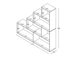 VCM Wood Stand Stair Shelf Stepped Shelf Shelf Room Divider Bookshelf Dubila L (Beech)^ Prateleira
