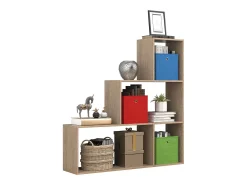Prateleira*VCM Wood Stand Stair Shelf Stepped Shelf Shelf Room Divider Bookshelf Dubila M (Sonoma Oak) Multicor
