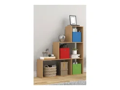 Prateleira*VCM Wood Stand Stair Shelf Stepped Shelf Shelf Room Divider Bookshelf Dubila M (Beech) Multicor