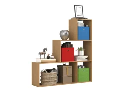Prateleira*VCM Wood Stand Stair Shelf Stepped Shelf Shelf Room Divider Bookshelf Dubila M (Beech) Multicor
