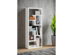 Prateleira*VCM Wood Storage | Bookcase | Dimensões A. 92 x L. 36 x P. 15 cm | Prateleira de mídia | divisória de quarto chique | Prateleira de suporte - Vilo (Branco) Multicor