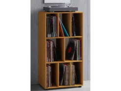 Prateleira*VCM Wooden Record Shelf | Divisor de Sala | Dimensões A. 120 x L. 60 x P. 40 cm | Prateleira de Mídia - Schalino (Beech) Multicor