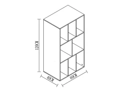 Prateleira*VCM Wooden Record Shelf | Divisor de Sala | Dimensões A. 120 x L. 60 x P. 40 cm | Prateleira de Mídia - Schalino (Beech) Multicor