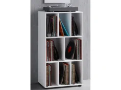 VCM Wooden Record Shelf | Divisor de Sala | Dimensões A. 120 x L. 60 x P. 40 cm | Prateleira de Mídia - Schalino (Branco)^ Prateleira