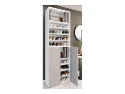 VCM XL Madeira Grande Sapato Gabinete Prateleira Grandes Botas BoardFurniture Lona 10 Compartimentos (Branco / Cinza)^ Móvel De Arrumação|Sapateira