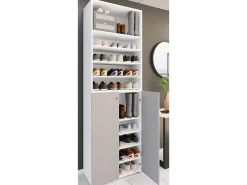 VCM XL Madeira Grande Sapato Gabinete Prateleira Grandes Botas BoardFurniture Lona 10 Compartimentos (Branco / Cinza)^ Móvel De Arrumação|Sapateira