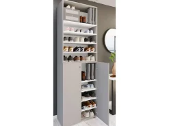 VCM XL Madeira Grande Sapato Gabinete Prateleira Grandes Botas BoardFurniture Lona 10 Compartimentos (Cinza)^ Móvel De Arrumação|Sapateira