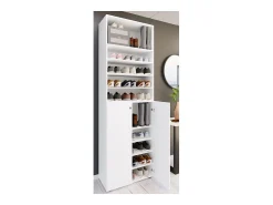 VCM XL Madeira Grande Sapato Gabinete Prateleira Grandes Botas Móveis de Piso Lona 10 Compartimentos (Branco)^ Móvel De Arrumação|Sapateira