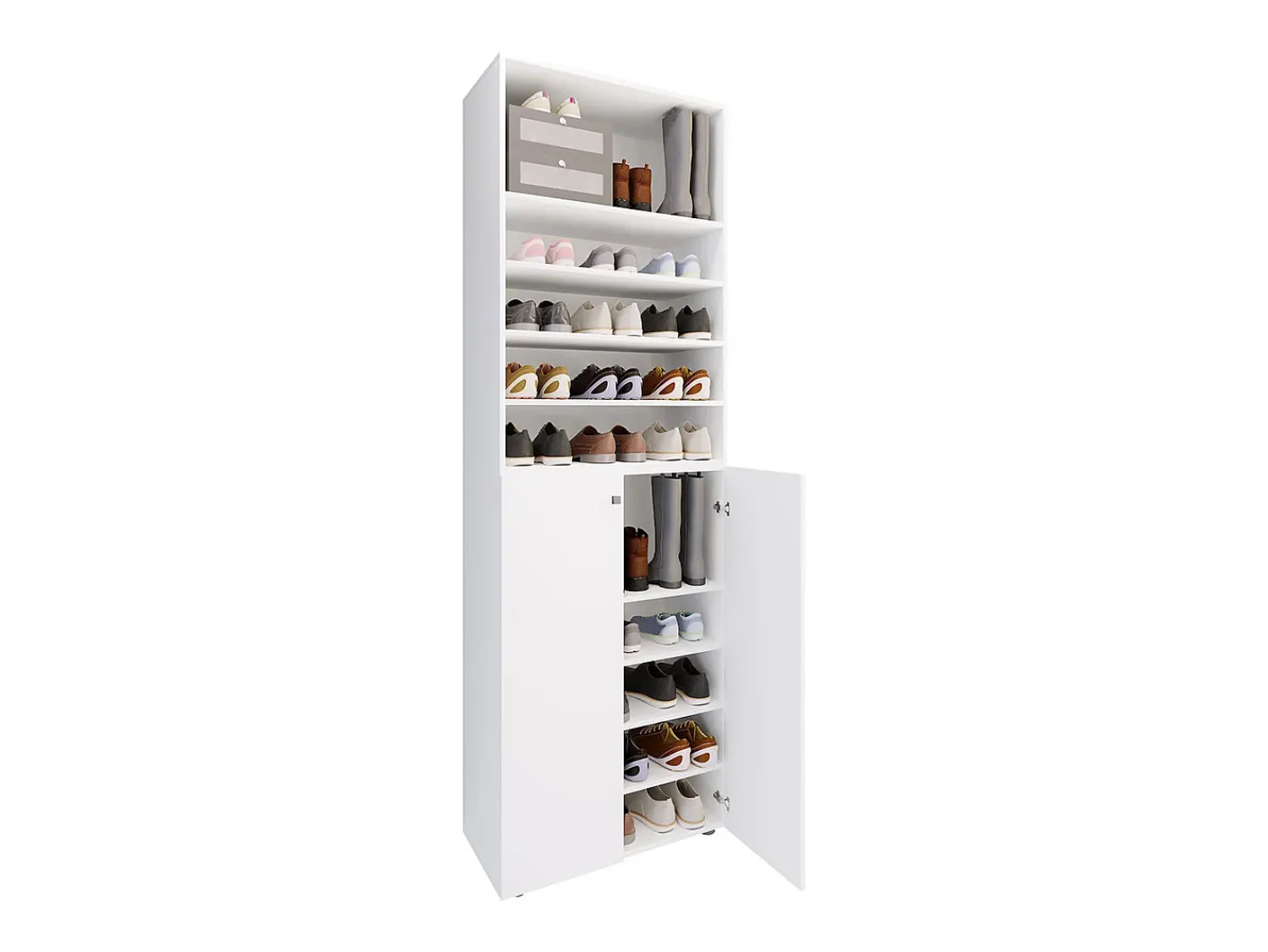 VCM XL Madeira Grande Sapato Gabinete Prateleira Grandes Botas Móveis de Piso Lona 10 Compartimentos (Branco)^ Móvel De Arrumação|Sapateira