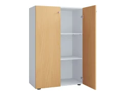 Móvel De Arrumação|Sapateira*VCM XL Madeira Grande Sapato Armário Sapato Rack Botas Grandes Mobiliário de Piso Lona 3 Compartimentos (Branco / Faia) Multicor