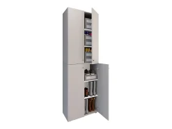 Móvel De Arrumação|Sapateira*VCM XL Madeira Grande Sapato Gabinete Prateleira Grandes Botas Mobiliário de Piso Lona 6 Compartimentos Turning Doors (Cinza) Multicor