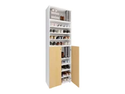 VCM XL Madeira Grande Sapato Gabinete Prateleira Botas Grandes BoardFurniture Lona 10 compartimentos (Branco / Faia)^ Móvel De Arrumação|Sapateira