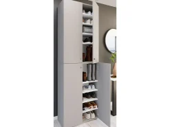 Discount VCM XL Madeira Grande Sapato Gabinete Prateleira Botas Grandes BoardFurniture Lona 10 Compartments Turning Doors (Cinza) Multicor