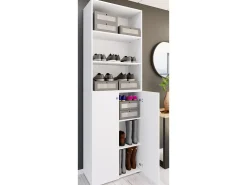 Online VCM XL Madeira Grande Sapato Gabinete Prateleira Grandes Botas Piso Mobília Lona 6 Compartimentos (Branco) Multicor