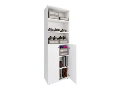 Online VCM XL Madeira Grande Sapato Gabinete Prateleira Grandes Botas Piso Mobília Lona 6 Compartimentos (Branco) Multicor