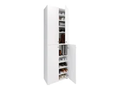 VCM XL Madeira Grande Sapato Gabinete Prateleira Botas Grandes BoardFurniture Lona 10 Compartments Turning Doors (Branco)^ Móvel De Arrumação|Sapateira