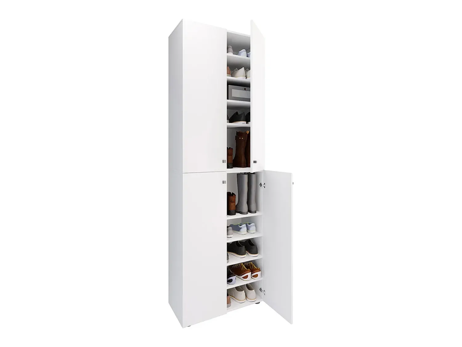 VCM XL Madeira Grande Sapato Gabinete Prateleira Botas Grandes BoardFurniture Lona 10 Compartments Turning Doors (Branco)^ Móvel De Arrumação|Sapateira