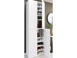 VCM XL Madeira Grande Sapato Gabinete Prateleira Botas Grandes BoardFurniture Lona 10 Compartments Turning Doors (Branco)^ Móvel De Arrumação|Sapateira
