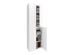 Discount VCM XL Madeira Grande Sapato Armário Sapato Rack Botas Grandes Mobiliário de Piso Lona 6 Compartimentos Turning Doors (Branco) Multicor