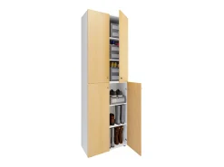 Móvel De Arrumação|Sapateira|VCM XL Madeira Grande Sapato Gabinete Prateleira Botas Grandes BoardFurniture Lona 6 Compartments Turning Doors (White / Beech) Multicor