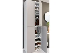 Discount VCM XL Madeira Grande Sapato Gabinete Prateleira Botas Grandes BoardFurniture Lona 10 Compartments Turning Doors (Branco / Cinza) Multicor