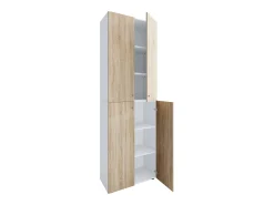 Móvel De Arrumação|Sapateira|VCM XL Madeira Grande Sapato Armário Prateleira Grandes Botas Mobiliário de Piso Lona 6 Compartimentos Turning Doors (Branco / Sonoma Carvalho) Multicor