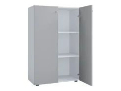 New VCM XL Madeira Grande Sapato Gabinete Prateleira Grandes Botas Móveis de Piso Lona 3 Compartimentos (Branco / Cinza) Multicor