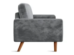 Sofá|DripeX Veludo cinza e sofá de veludo de madeira maciça - 3 lugares - carga máxima 300kg - 176x78x85cm Cinzento