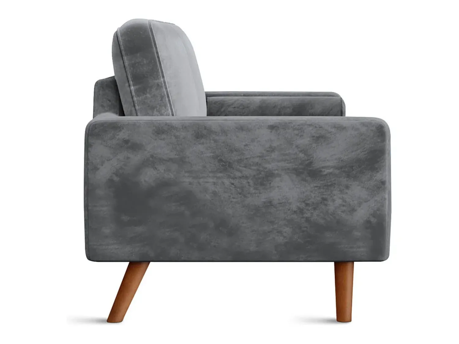 Sofá|DripeX Veludo cinza e sofá de veludo de madeira maciça - 3 lugares - carga máxima 300kg - 176x78x85cm Cinzento