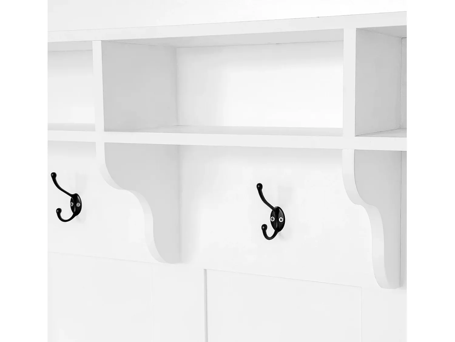 Hauss Spole Vestiário com banco, sapateira, 3 ganchos e arrumação aberta 120x40x190 cm^ Móvel De Entrada