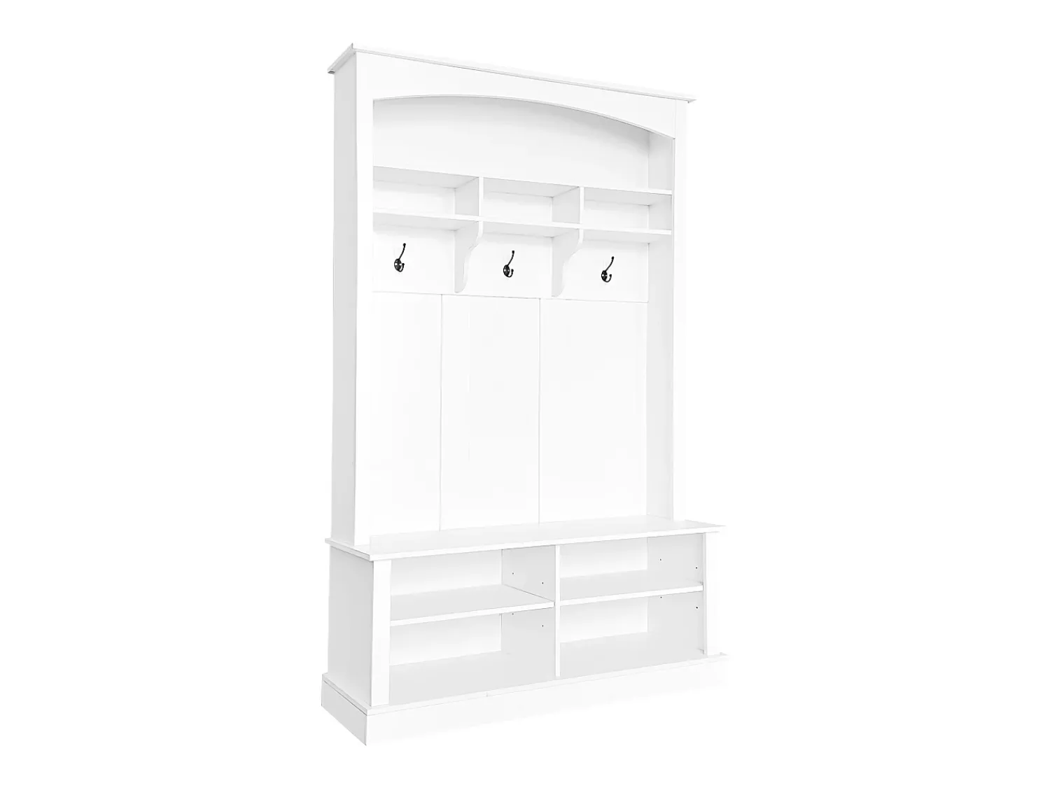Hauss Spole Vestiário com banco, sapateira, 3 ganchos e arrumação aberta 120x40x190 cm^ Móvel De Entrada