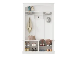 Hauss Spole Vestiário com banco, sapateira, 3 ganchos e arrumação aberta 120x40x190 cm^ Móvel De Entrada