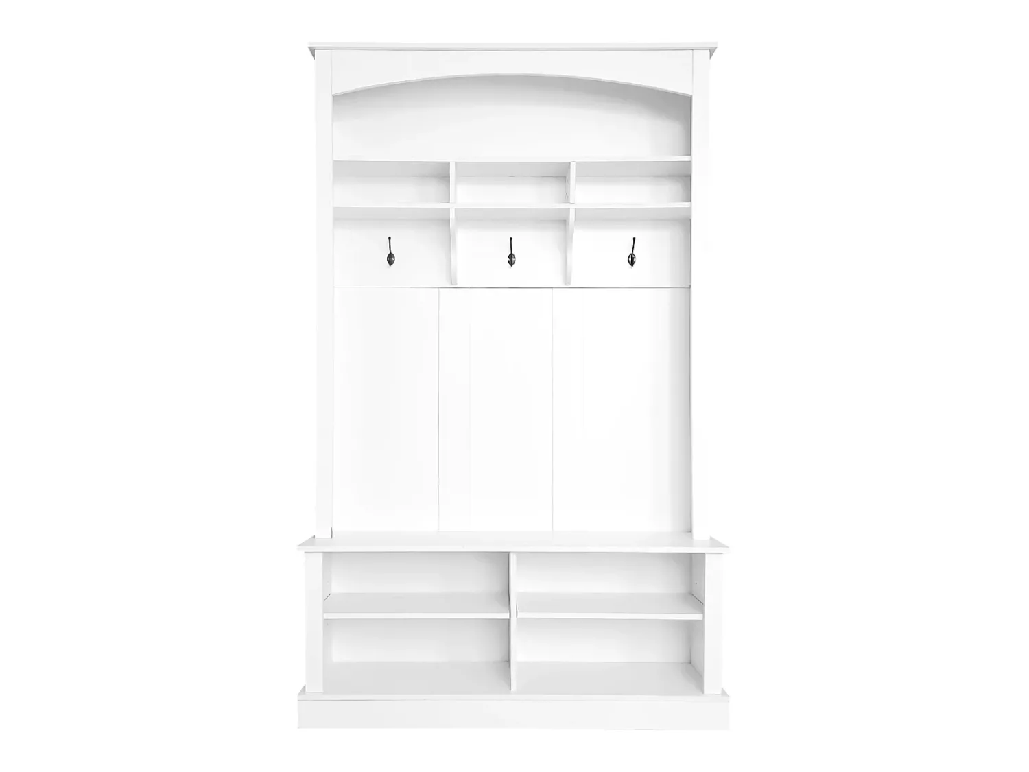 Hauss Spole Vestiário com banco, sapateira, 3 ganchos e arrumação aberta 120x40x190 cm^ Móvel De Entrada