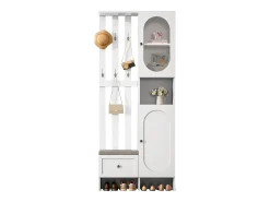 Sale Merax Vestiário com 2 roupeiros - 85 x 33,5 x 200 cm - conjunto de roupeiro + sapateira - aglomerado - Branco