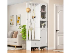 Sale Merax Vestiário com 2 roupeiros - 85 x 33,5 x 200 cm - conjunto de roupeiro + sapateira - aglomerado - Branco