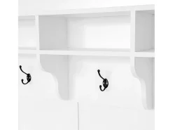 Online ModernLuxe Vestiário de entrada com bengaleiro e banco para guardar sapatos - 120x40x190 cm - Branco