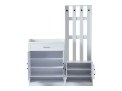 Móvel De Entrada*ModernLuxe Vestiário moderno - com cabideiro e armários para sapatos - com ganchos e gaveta - Branco