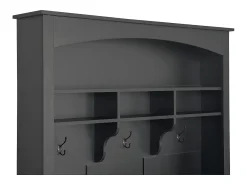 Móvel De Entrada|Hauss Spole Vestiário com banco, sapateira, 3 ganchos e arrumação aberta 120x40x190 cm Preto