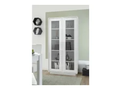 Vitrina|Meublorama Vitrina 2 portas, coleção CREAM, cor branca laqueada brilhante. Branco