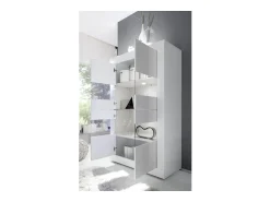 Vitrina*Meublorama Vitrina 4 portas de vidro sem iluminação, coleção CISA, cor laqueado brilhante. Branco
