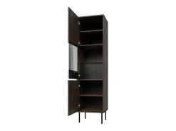 Vitrina|Petits-Meubles Vitrina Astra de 2 portas Madeira escura e caxemira Bege