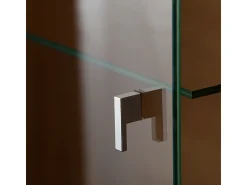 Vitrina|Petits-Meubles Vitrina de 1 porta com abertura à esquerda, incluindo LED Teo White e Wood Natural claro