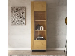 Vitrina*Petits-Meubles Vitrina de 1 porta em madeira Ysia e Preto