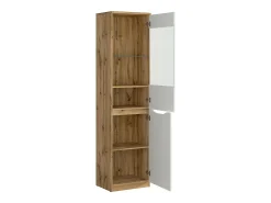 Vitrina|Petits-Meubles Vitrina de 1 porta June Branco e Madeira Natural claro
