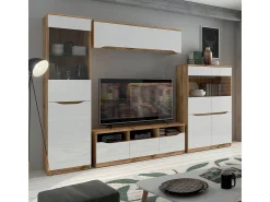 Vitrina|Petits-Meubles Vitrina de 1 porta June Branco e Madeira Natural claro